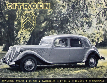 Citroen 11 - 15 CV Traction Avant Modelprogram 1953 Carbrochure (10112)